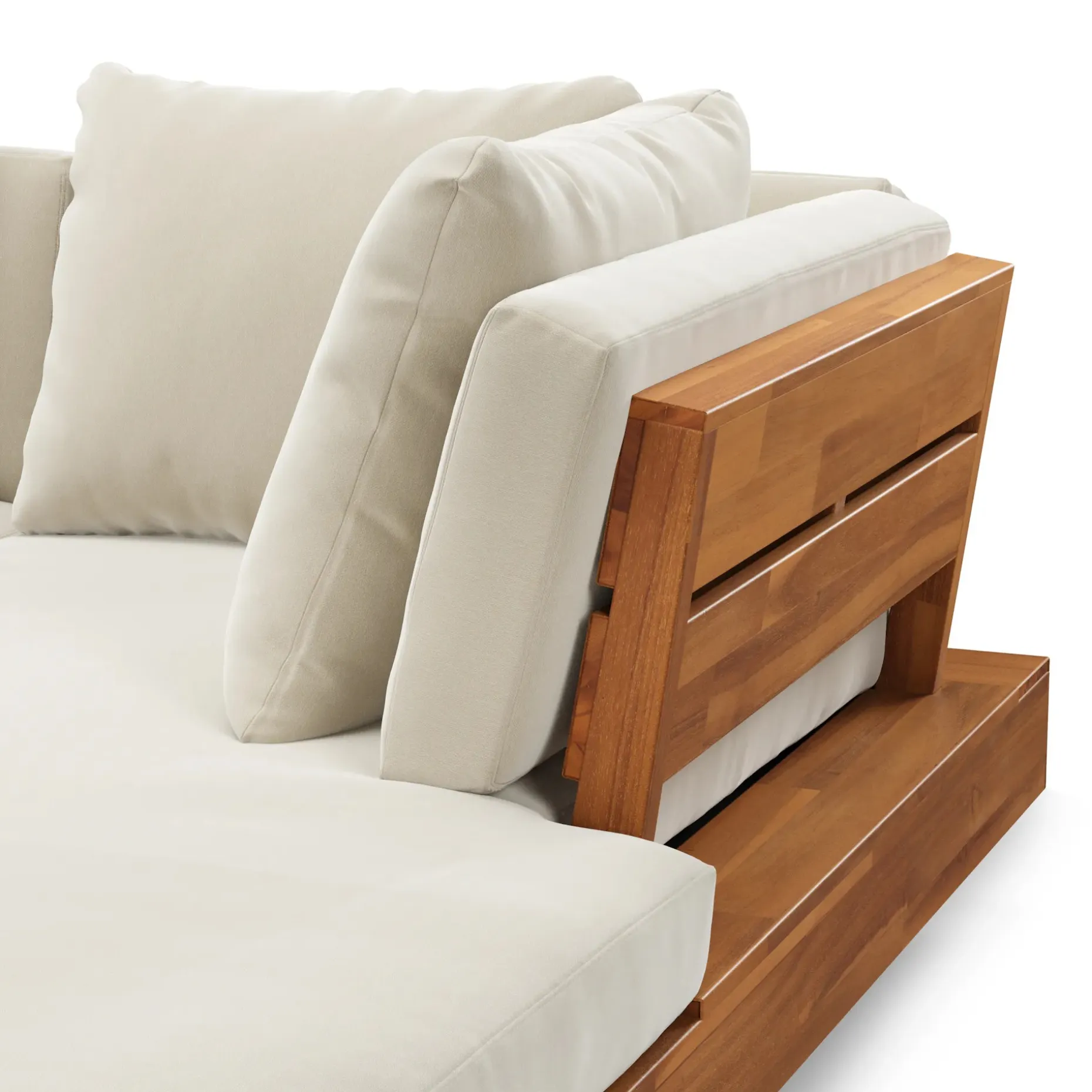 Lubek 82.5" Outdoor Low Right Sectional - Dravite Ivory