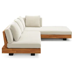 Lubek 82.5" Outdoor Low Right Sectional - Dravite Ivory
