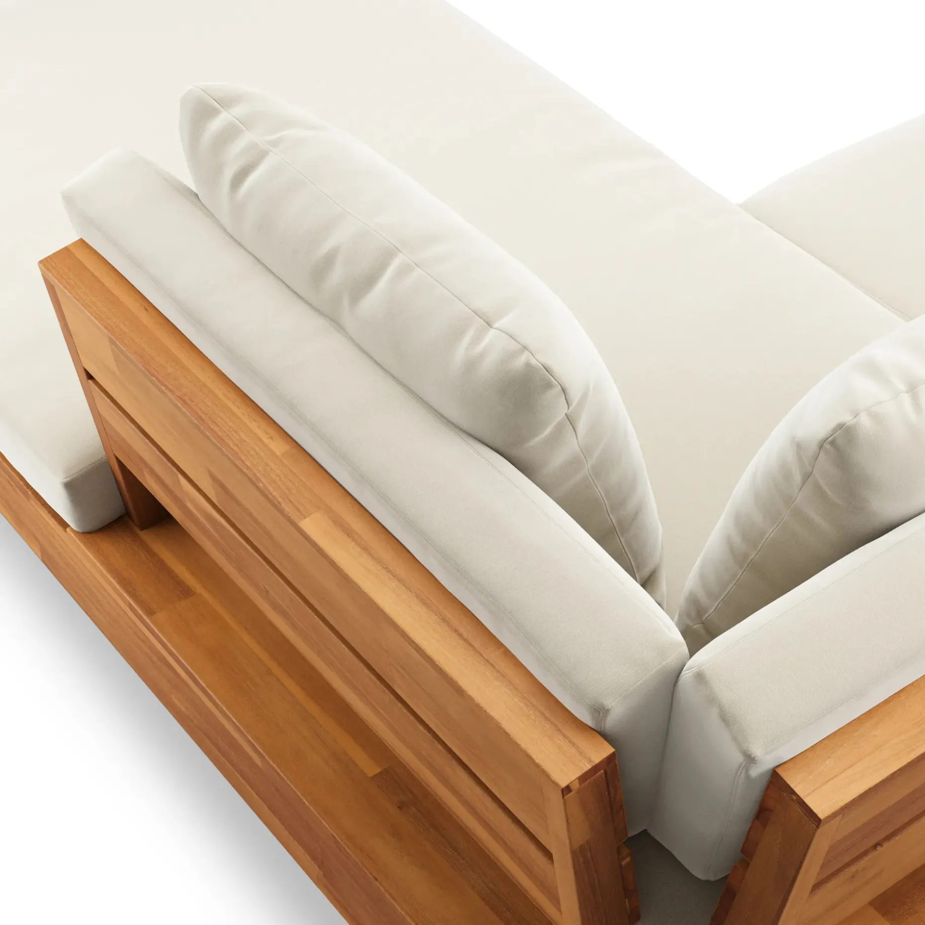 Lubek 82.5" Outdoor Low Right Sectional - Dravite Ivory