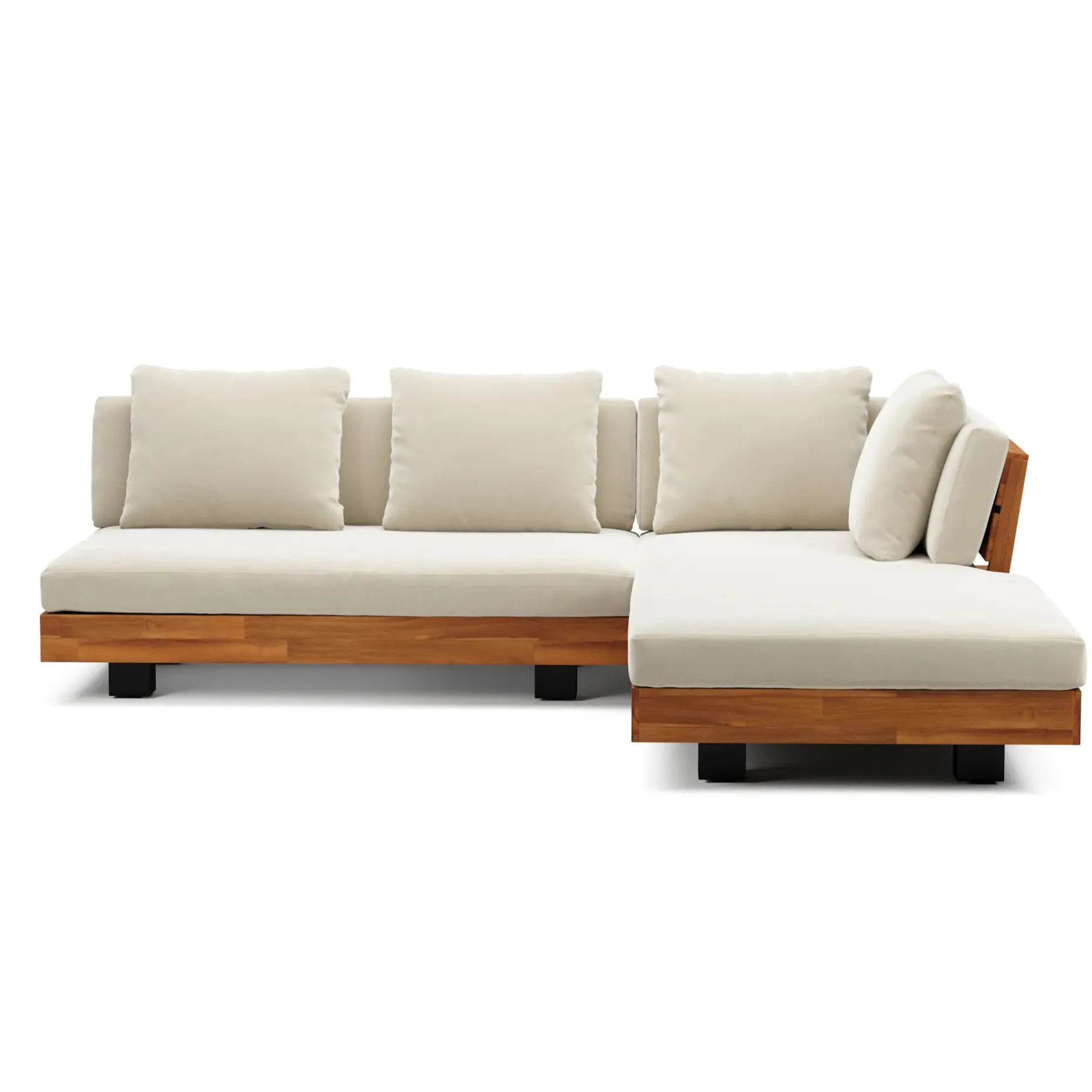 Lubek 82.5" Outdoor Low Right Sectional - Dravite Ivory