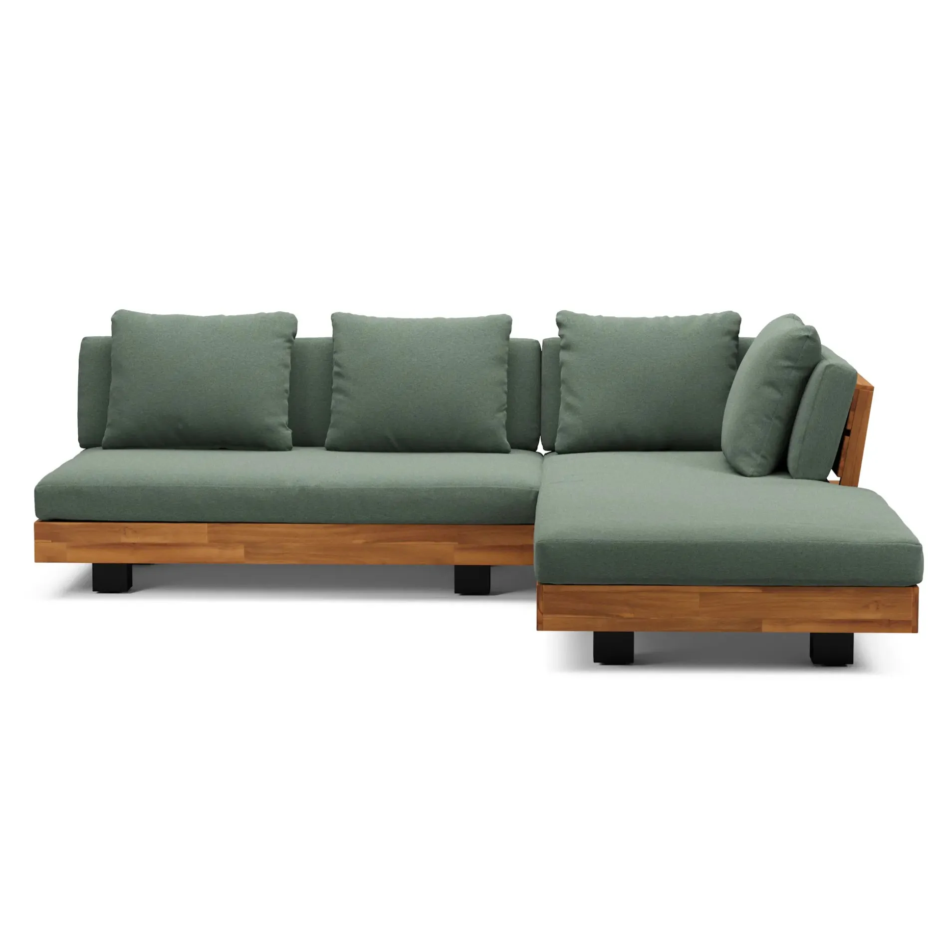 Lubek 82.5" Outdoor Low Right Sectional - Dravite Green