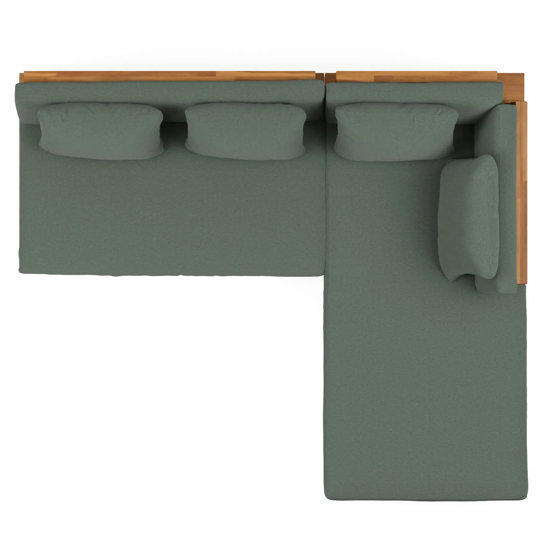 Lubek 82.5" Outdoor Low Right Sectional - Dravite Green