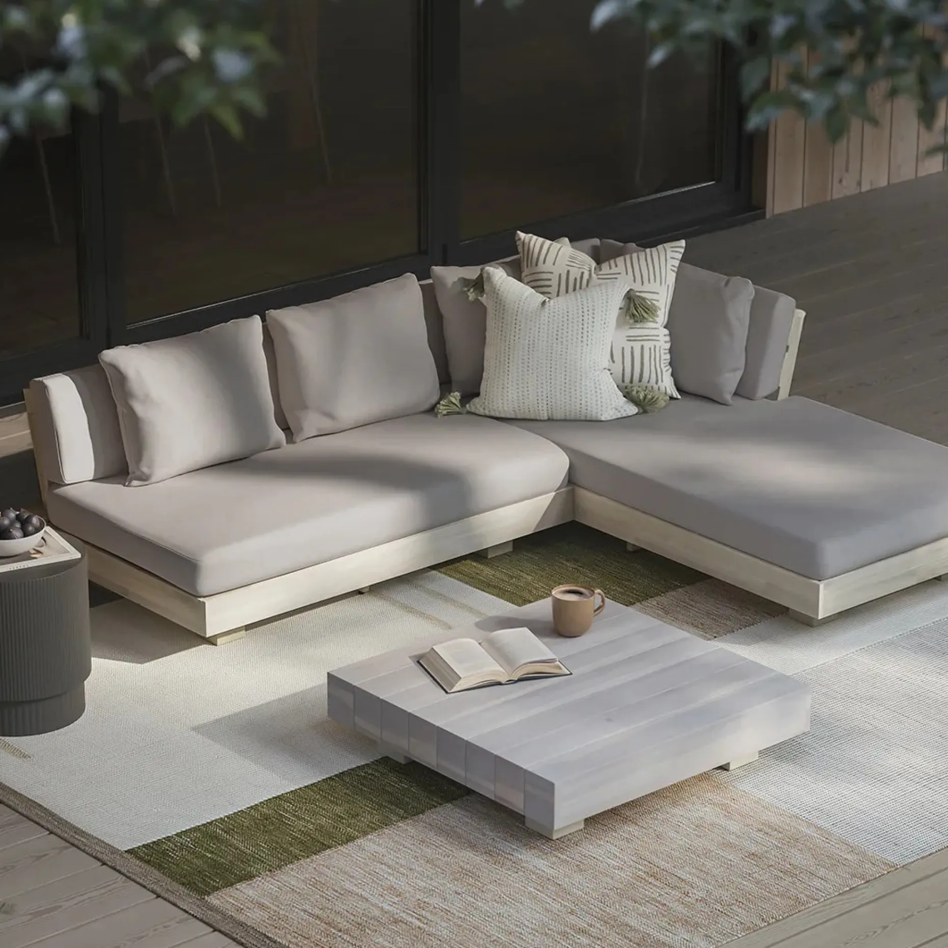 Lubek 82.5" Outdoor Low Right Sectional - Beach Sand