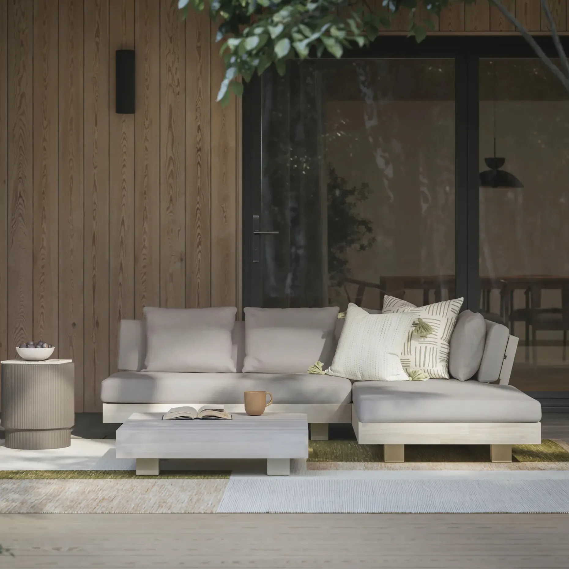 Lubek 82.5" Outdoor Low Right Sectional - Beach Sand