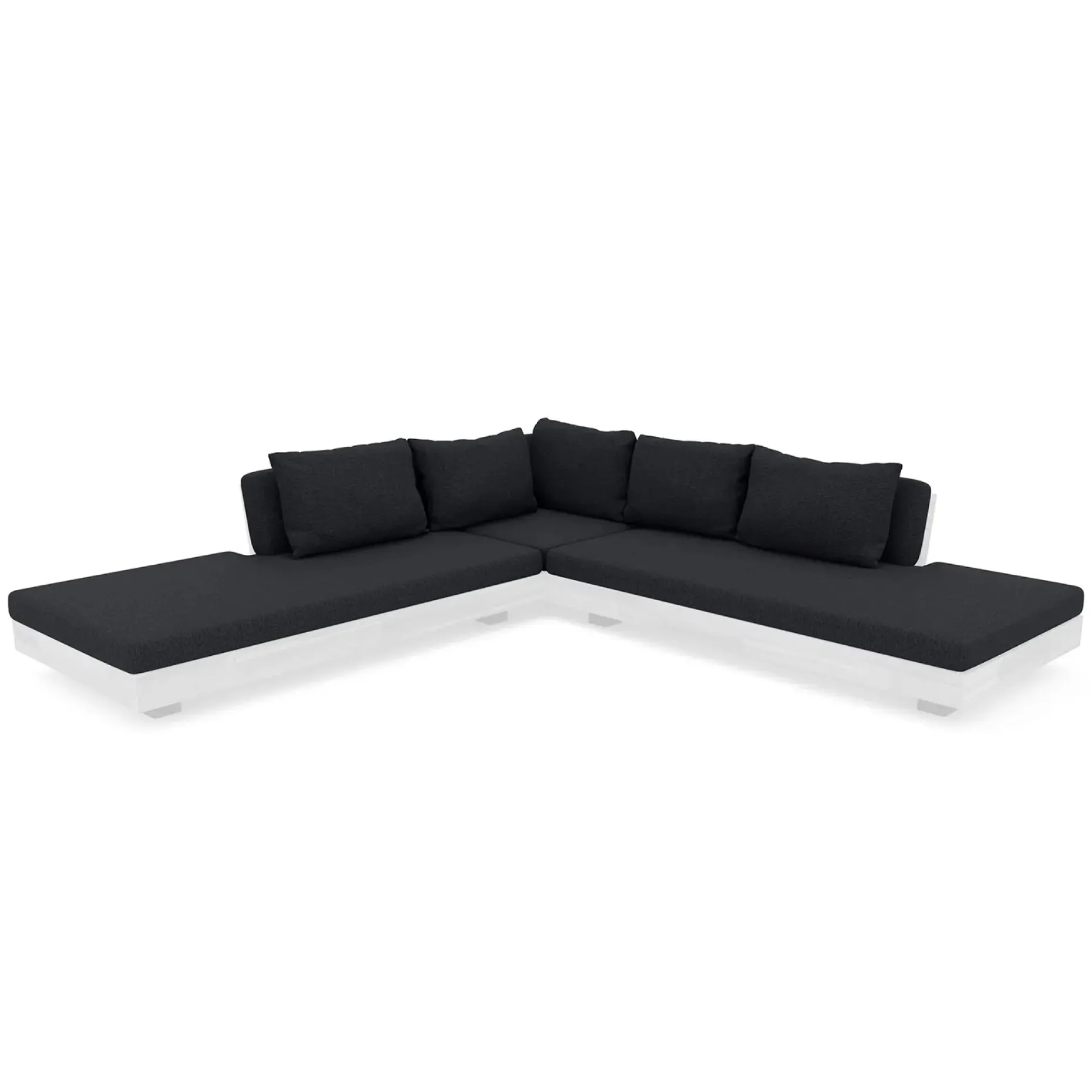 Lubek Outdoor Sectional Cushion Cover Set - Slate Gray