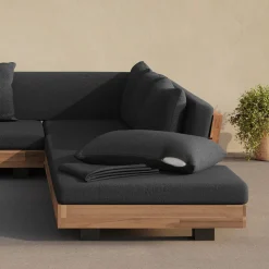 Lubek Outdoor Sectional Cushion Cover Set - Slate Gray