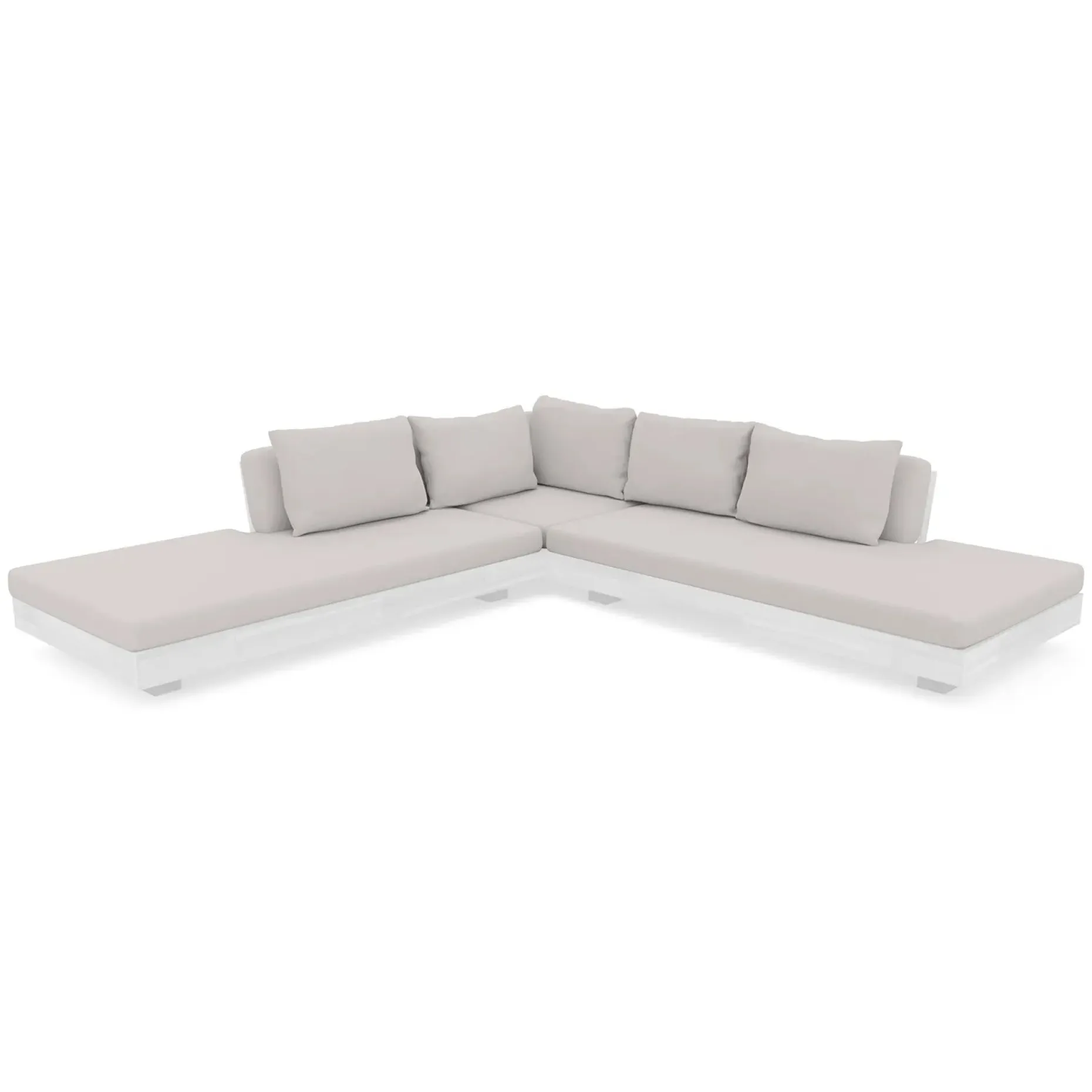 Lubek Outdoor Sectional Cushion Cover Set - Beach Sand