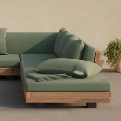 Lubek Outdoor Sectional Cushion Cover Set - Dravite Green