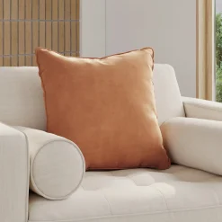 Lucca Velvet Pillow - Plush Pacific Rust