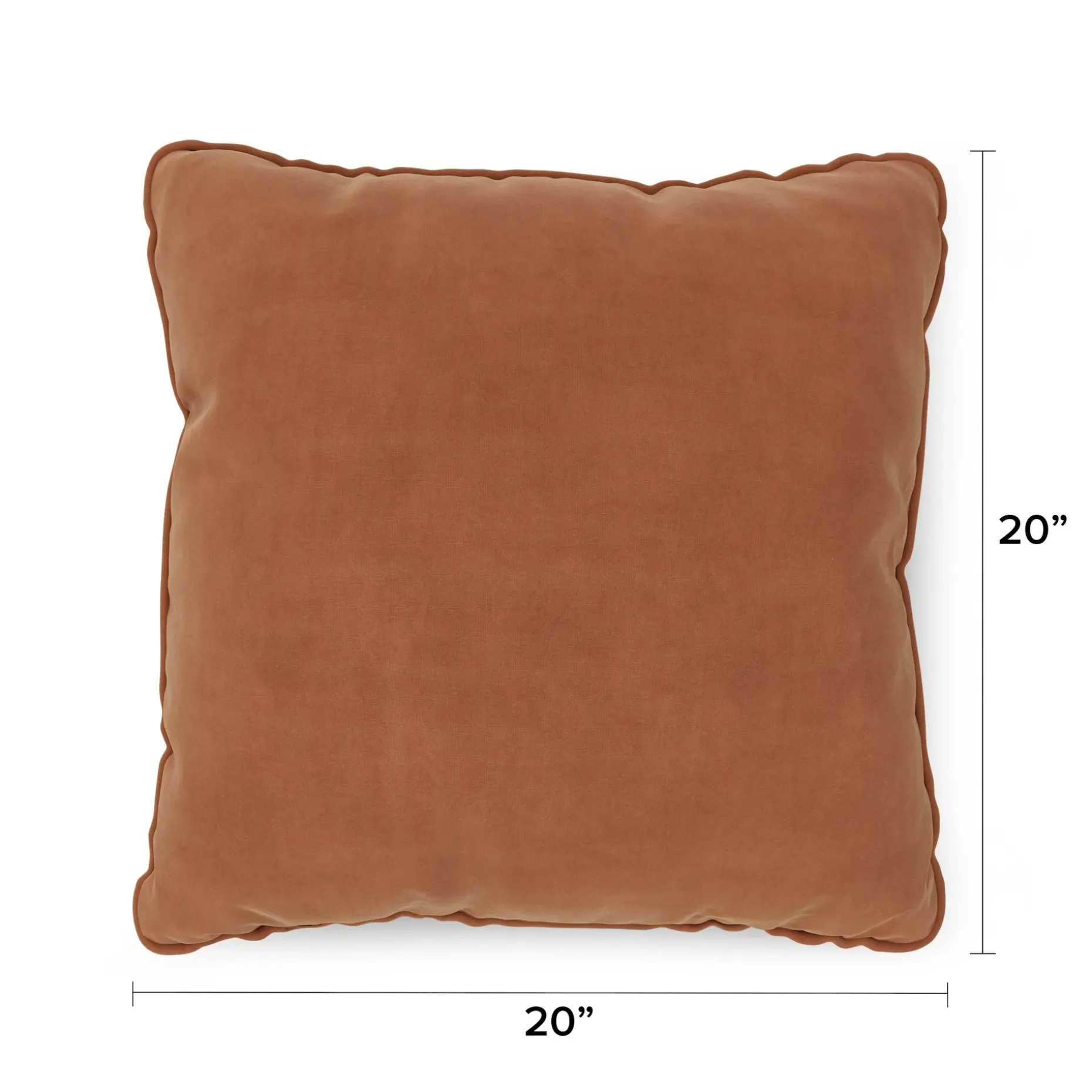 Lucca Velvet Pillow - Plush Pacific Rust