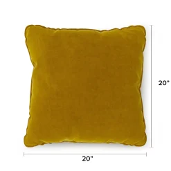 Lucca Velvet Pillow - Plush Yarrow Gold