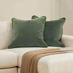 Lucca Velvet Pillow Set - Plush Pacific Green