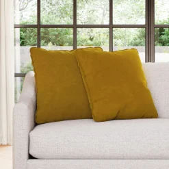 Lucca Velvet Pillow Set - Plush Yarrow Gold