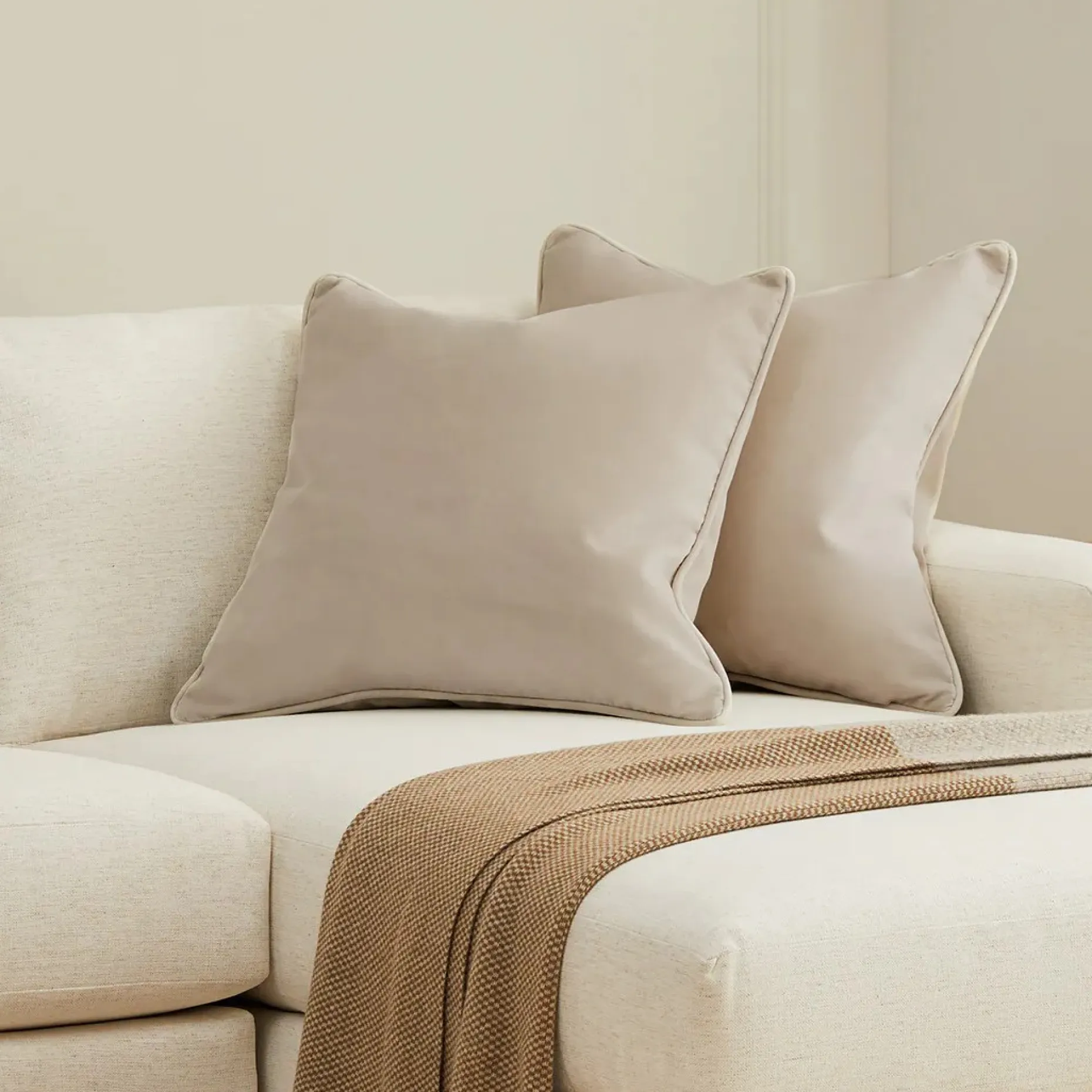 Lucca Velvet Pillow Set - Plush Pacific Taupe
