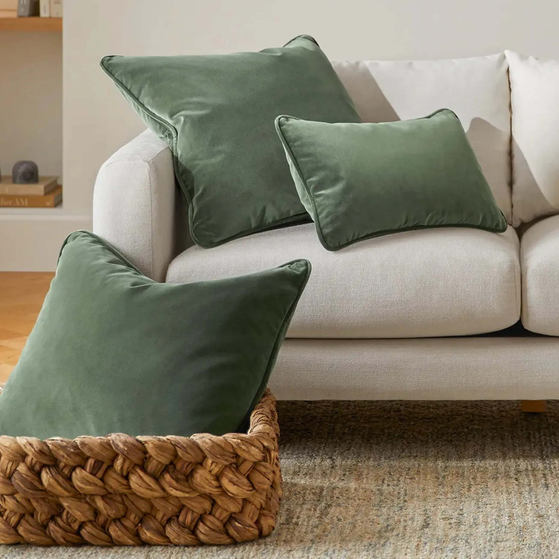 Lucca Velvet Small Pillow - Plush Pacific Green