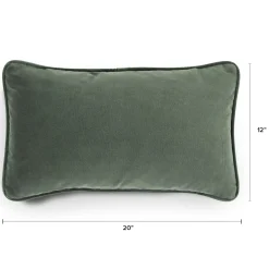 Lucca Velvet Small Pillow - Plush Pacific Green