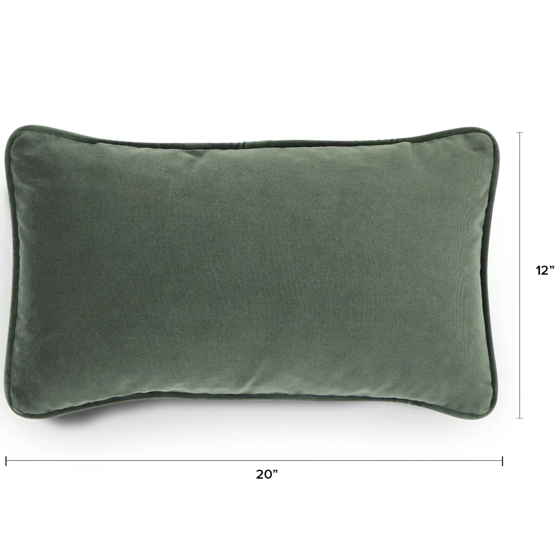 Lucca Velvet Small Pillow - Plush Pacific Green