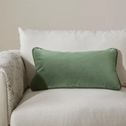 Lucca Velvet Small Pillow - Plush Pacific Green