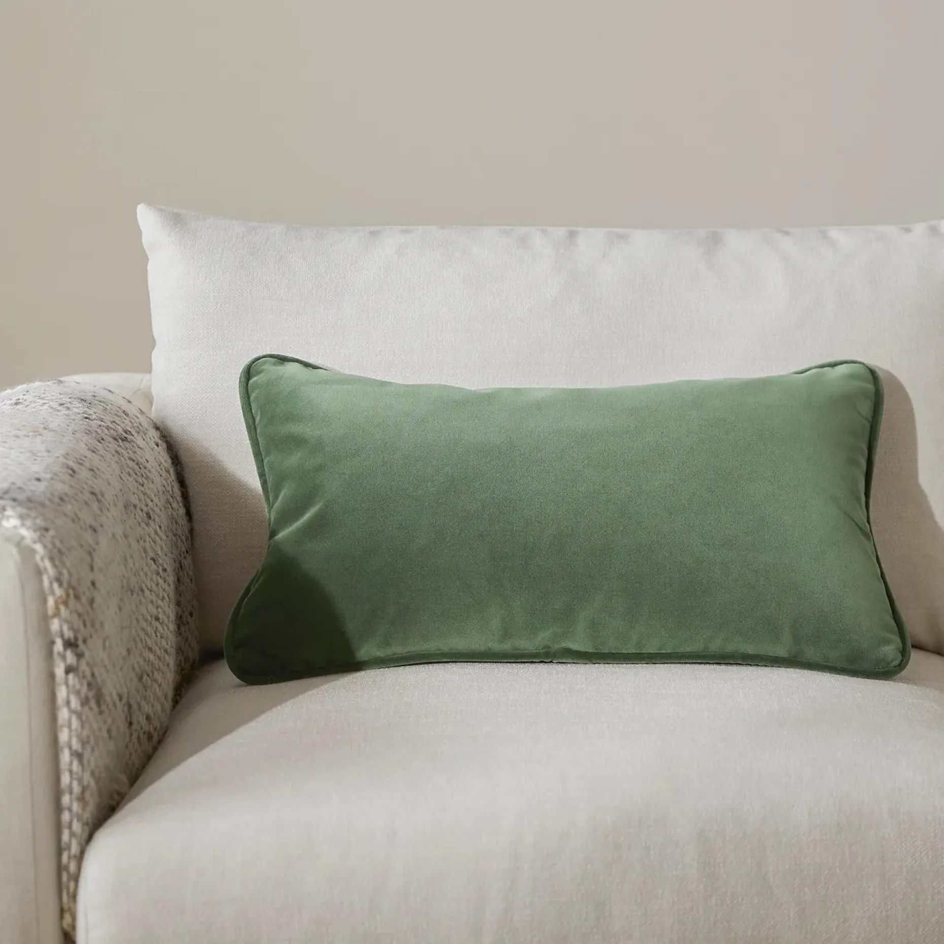 Lucca Velvet Small Pillow - Plush Pacific Green
