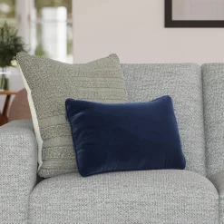 Lucca Velvet Small Pillow - Plush Cascadia Blue