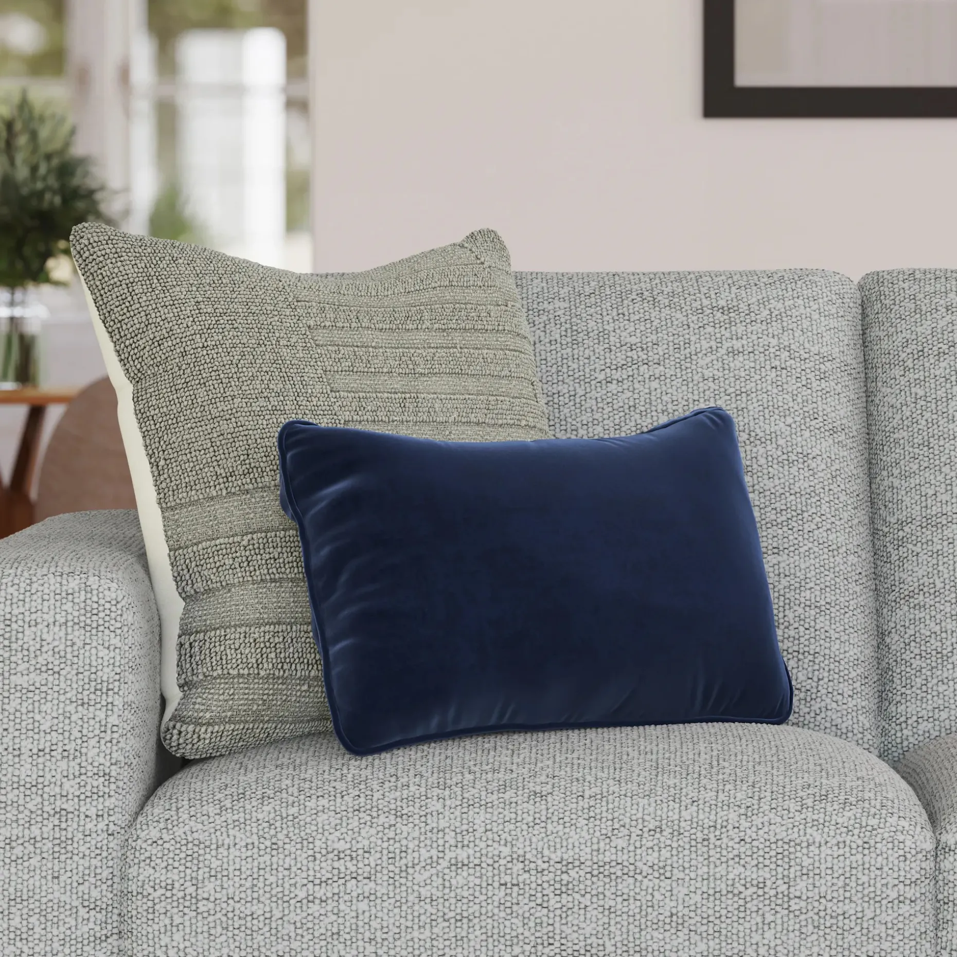 Lucca Velvet Small Pillow - Plush Cascadia Blue