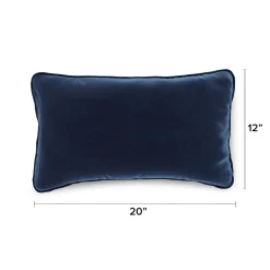 Lucca Velvet Small Pillow - Plush Cascadia Blue