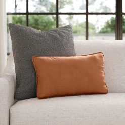 Lucca Velvet Small Pillow - Plush Pacific Rust