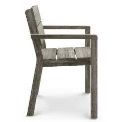 Lyle Outdoor Stackable Dining Armchair - Weathered Acacia