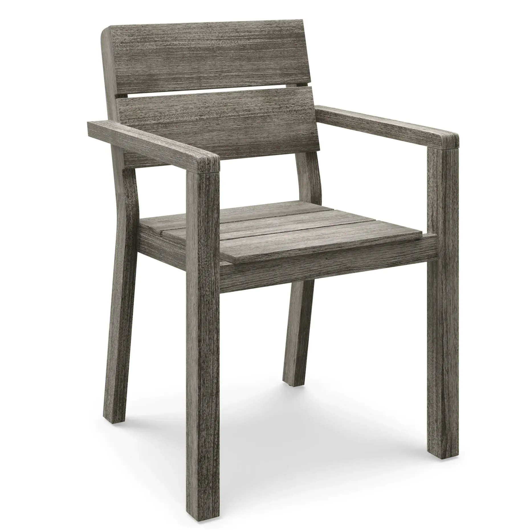 Lyle Outdoor Stackable Dining Armchair - Weathered Acacia
