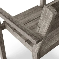 Lyle Outdoor Stackable Dining Armchair - Weathered Acacia