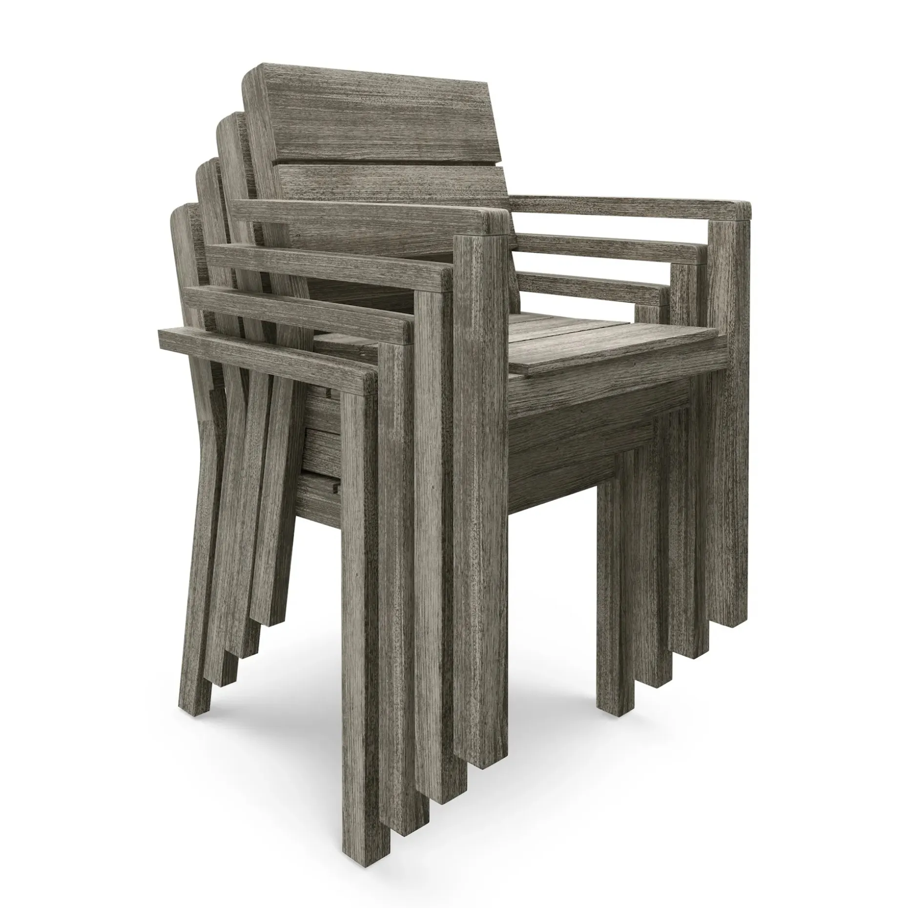 Lyle Outdoor Stackable Dining Armchair - Weathered Acacia