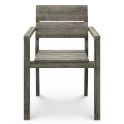 Lyle Outdoor Stackable Dining Armchair - Weathered Acacia