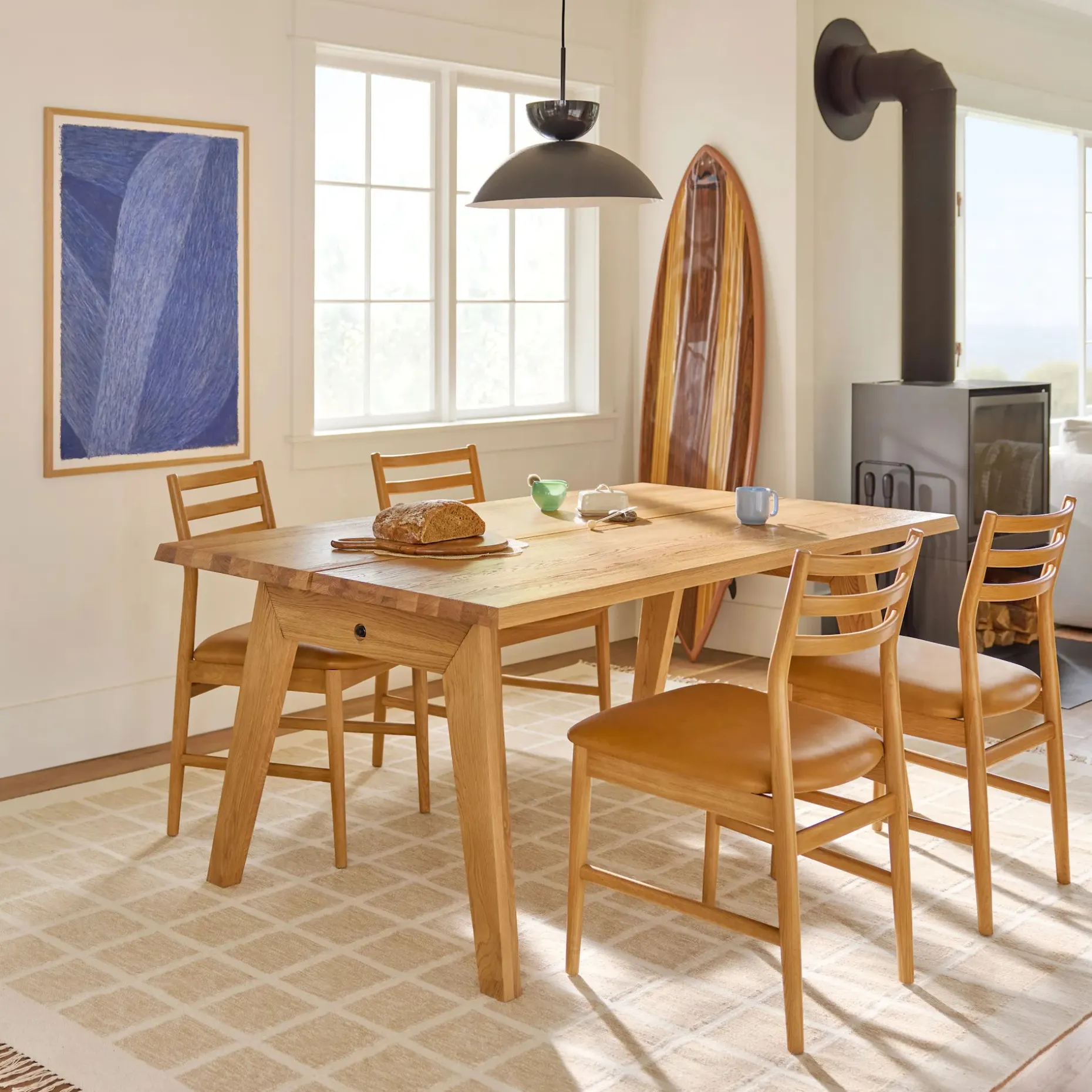 Madera 71" Solid Wood Dining Table - Oak