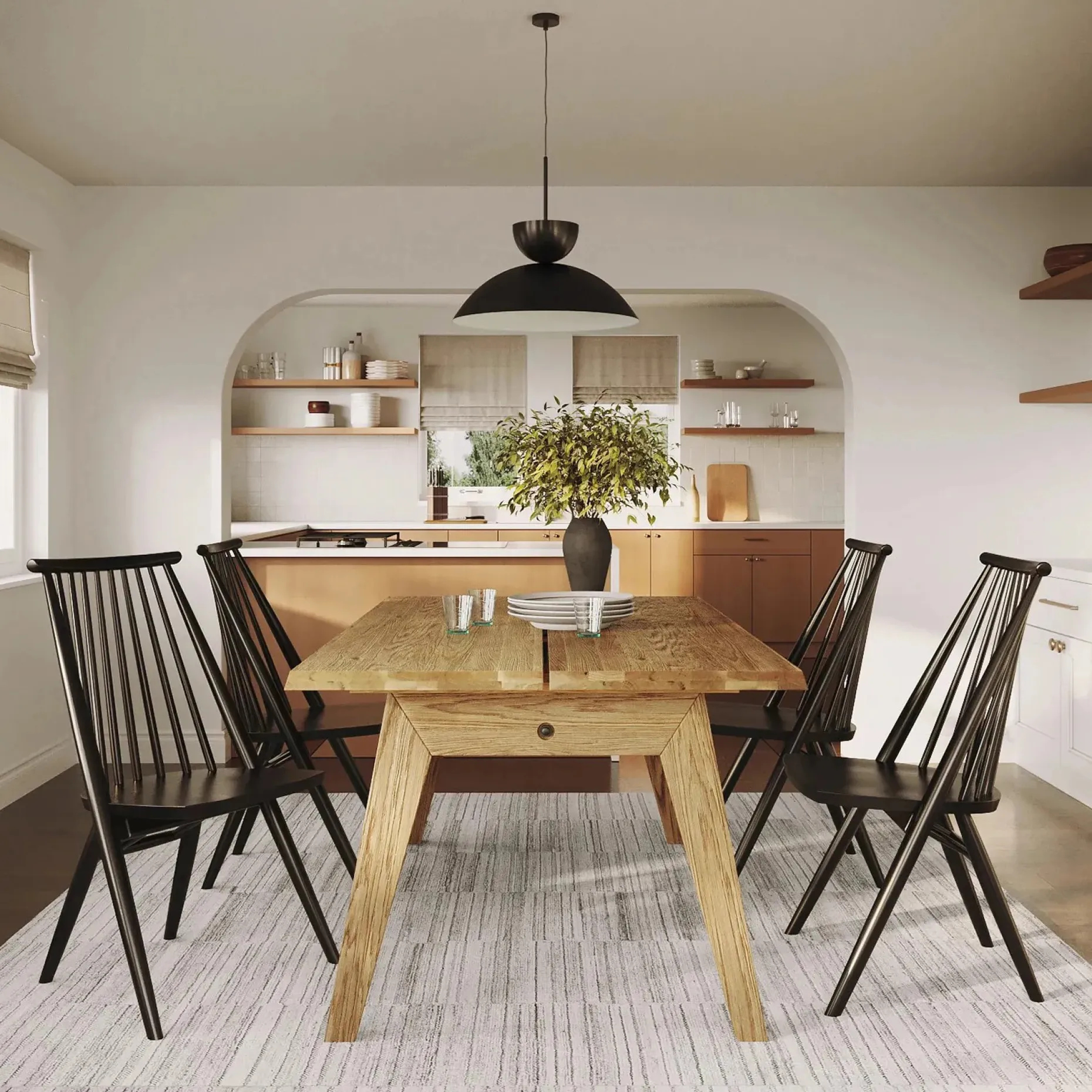 Madera 71" Solid Wood Dining Table - Oak