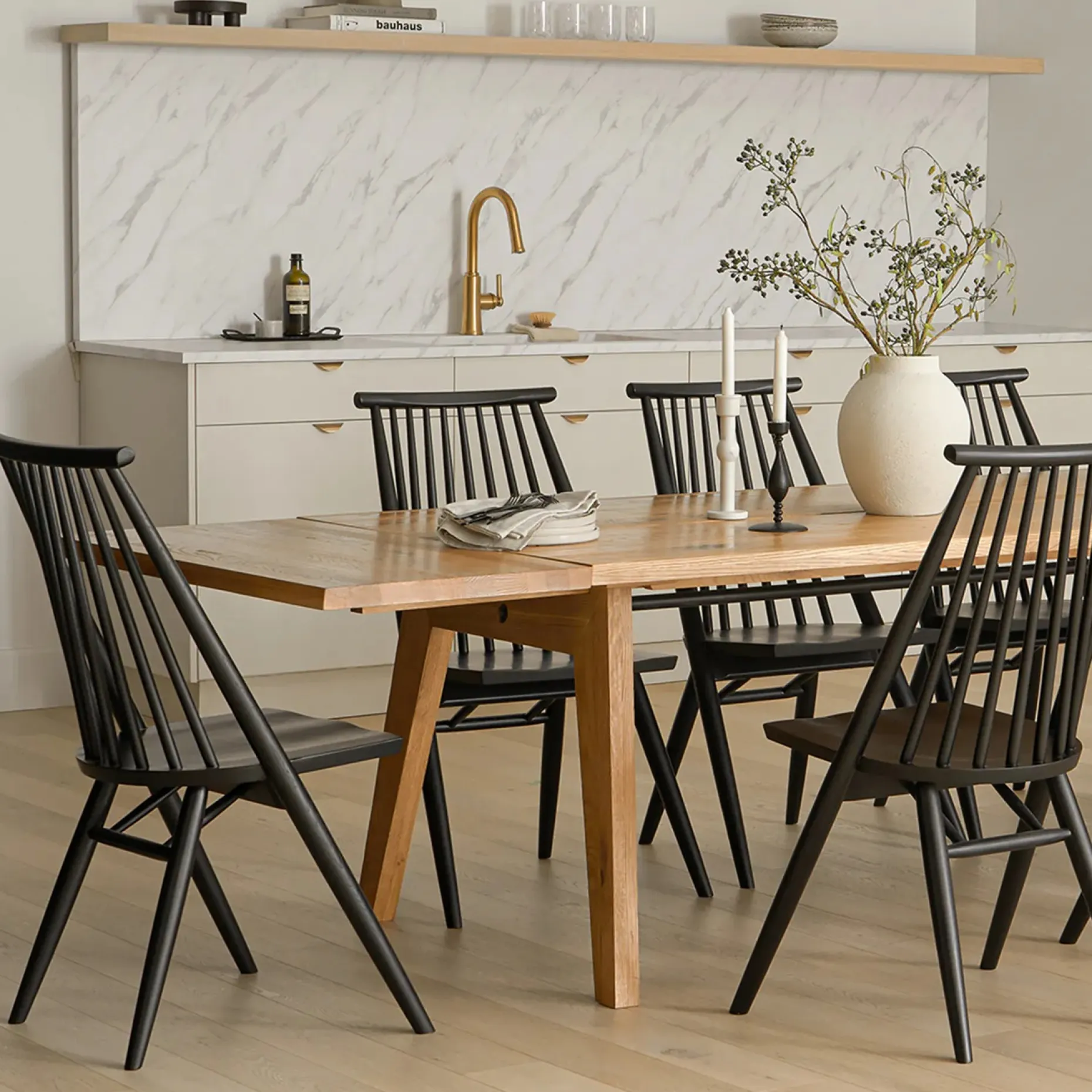 Madera 86" - 125" Solid Wood Extendable Dining Table - Oak