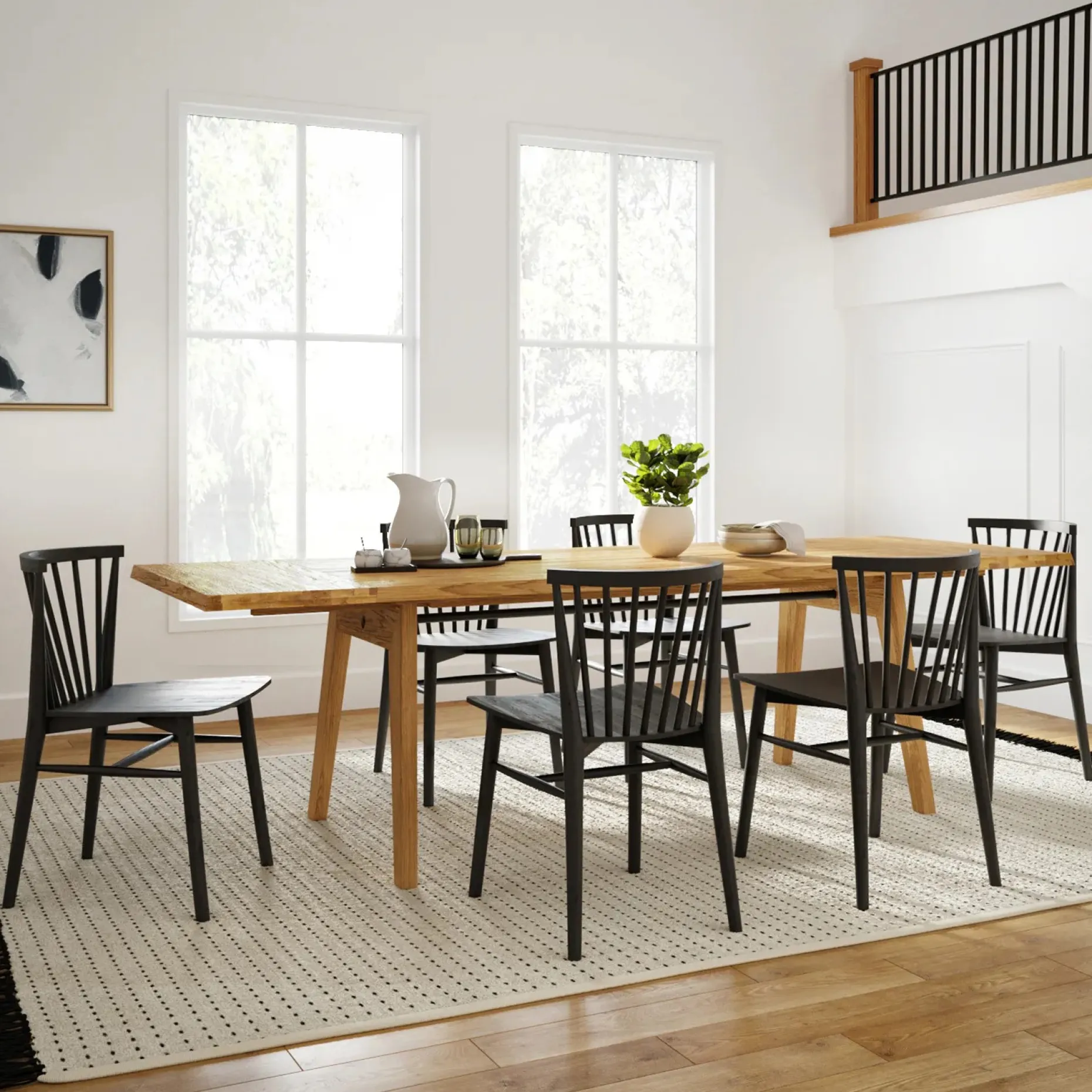 Madera 86" - 125" Solid Wood Extendable Dining Table - Oak