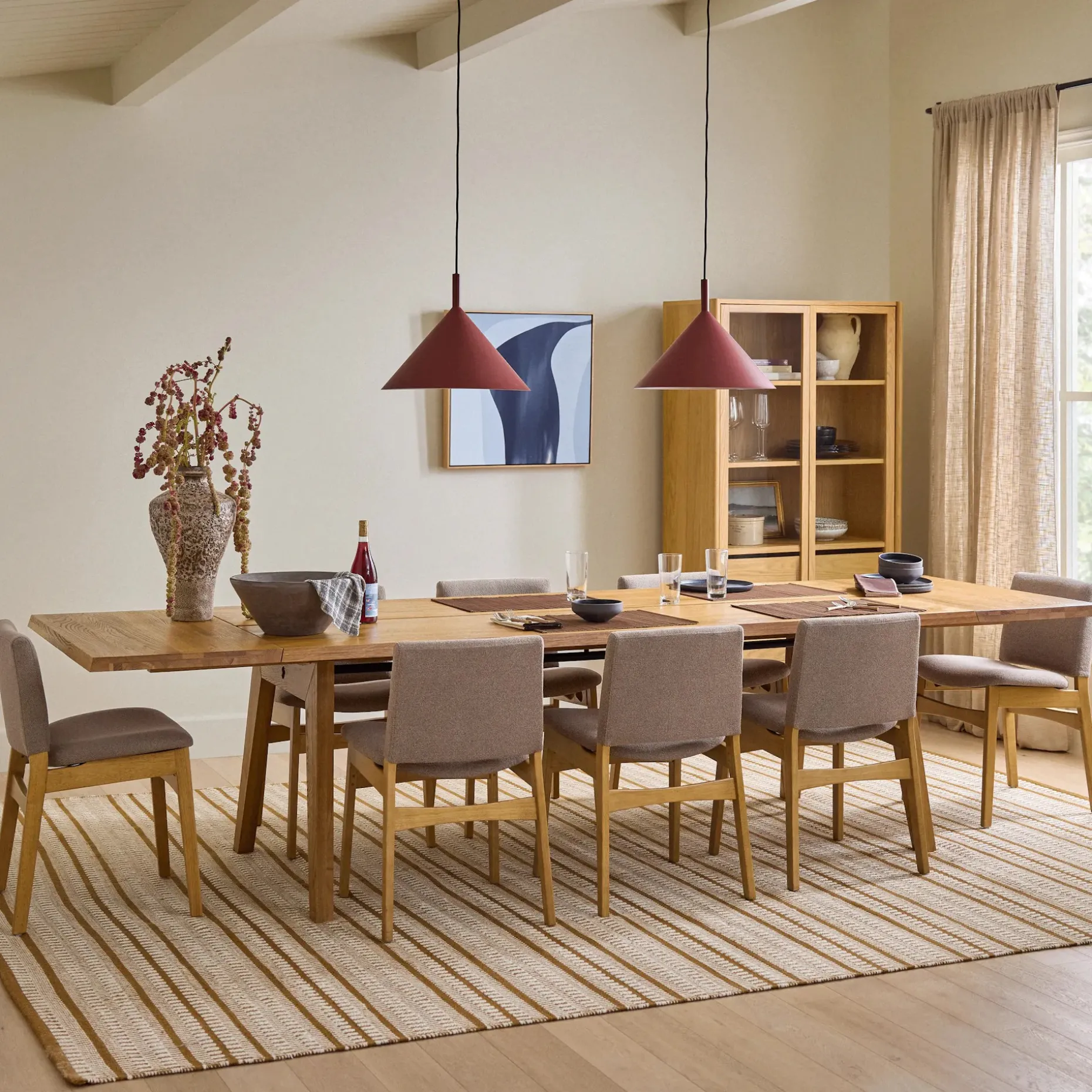 Madera 86" - 125" Solid Wood Extendable Dining Table - Oak