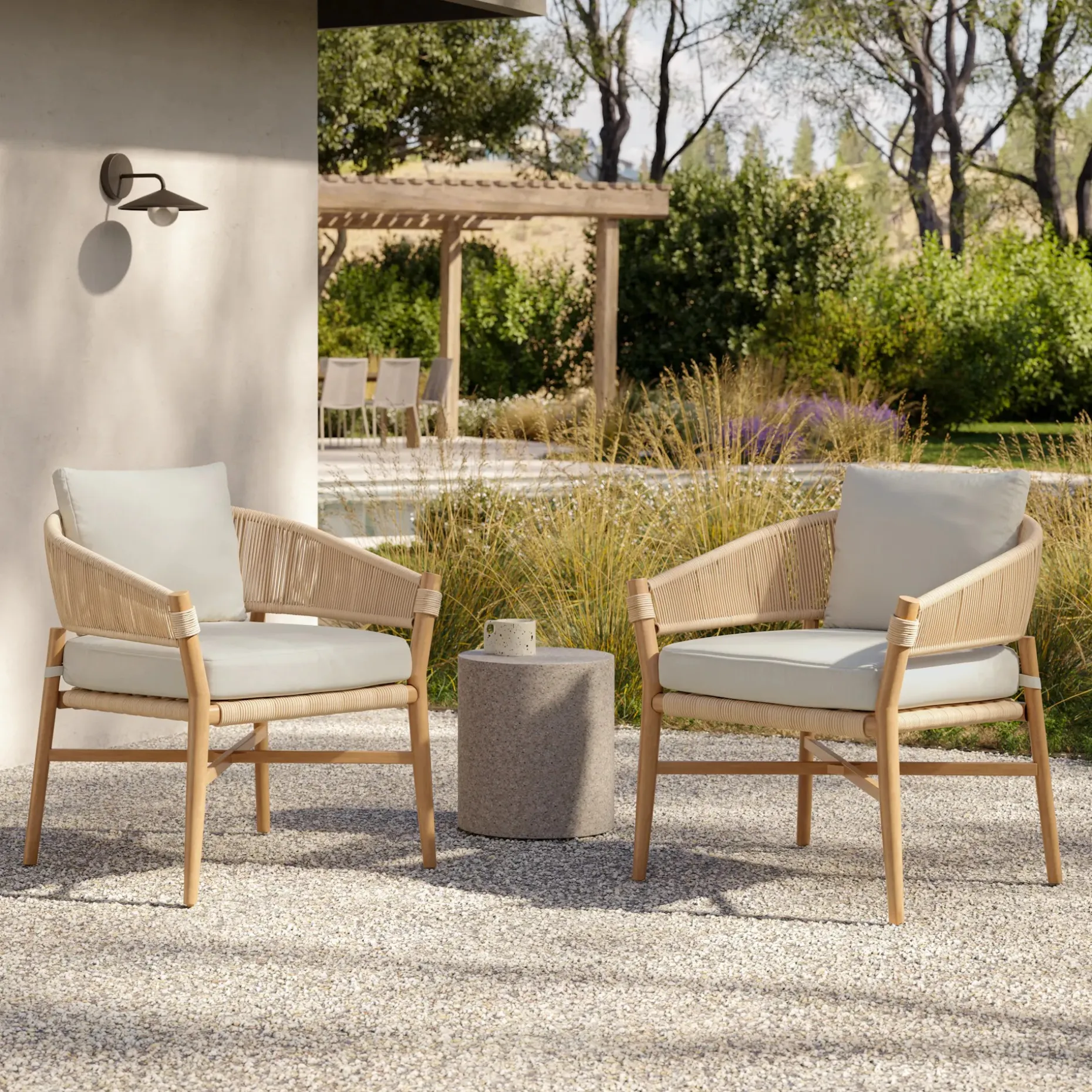 Makali 27" Outdoor Lounge Chair - Lily White