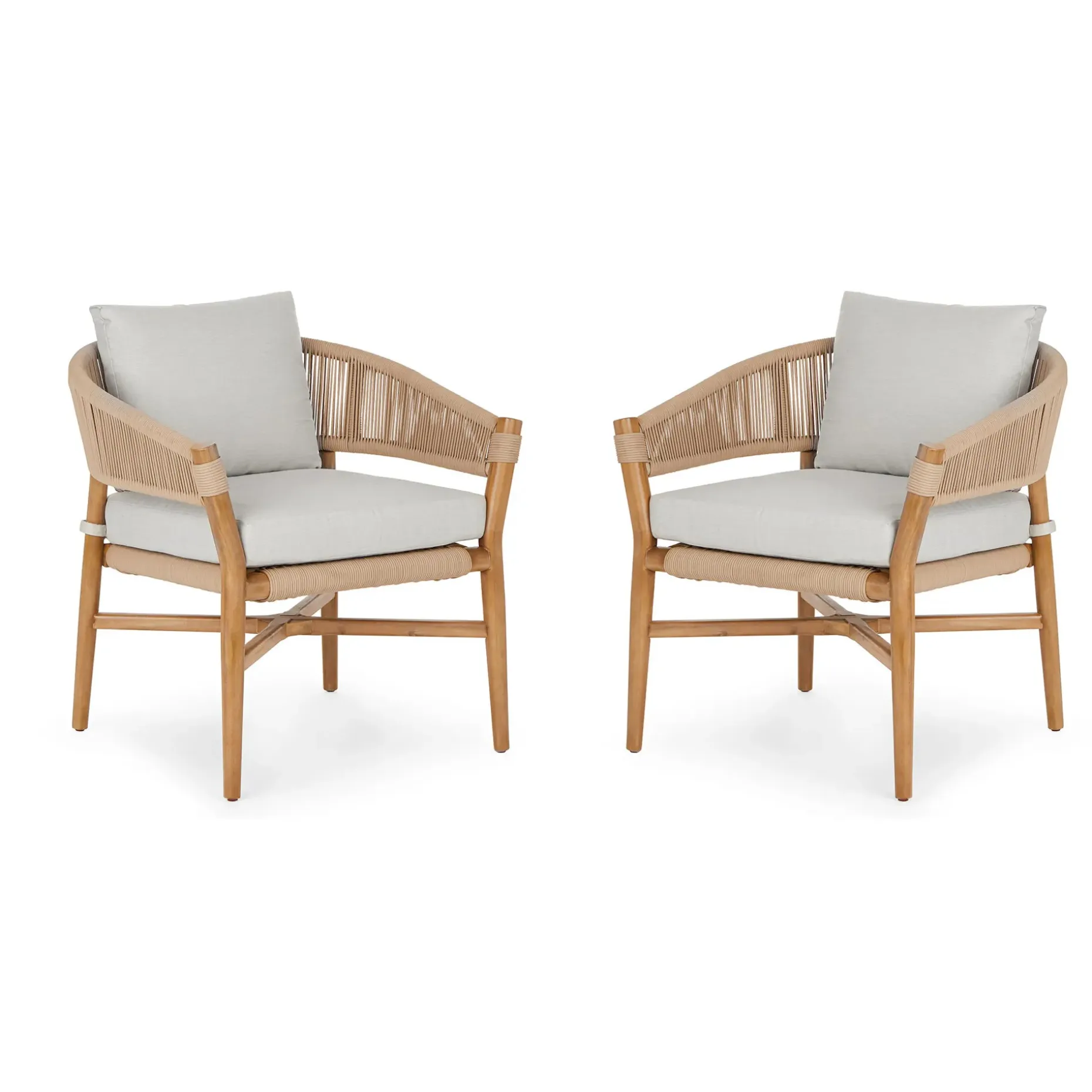 Makali 27" Outdoor Lounge Chair Set - Lily White