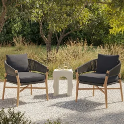 Makali 27" Outdoor Lounge Chair Set - Slate Gray