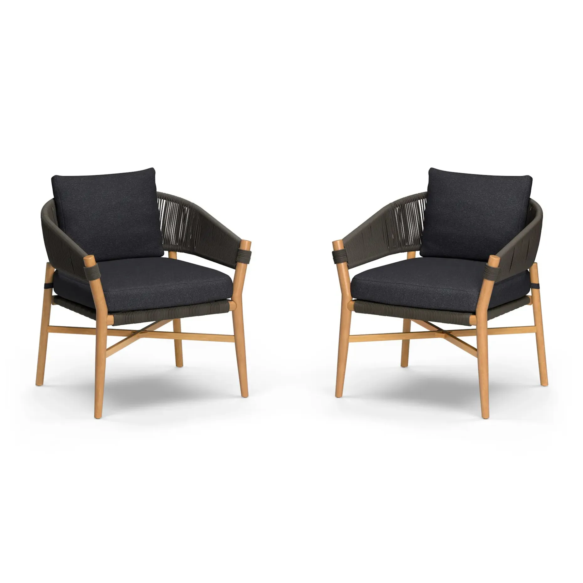 Makali 27" Outdoor Lounge Chair Set - Slate Gray