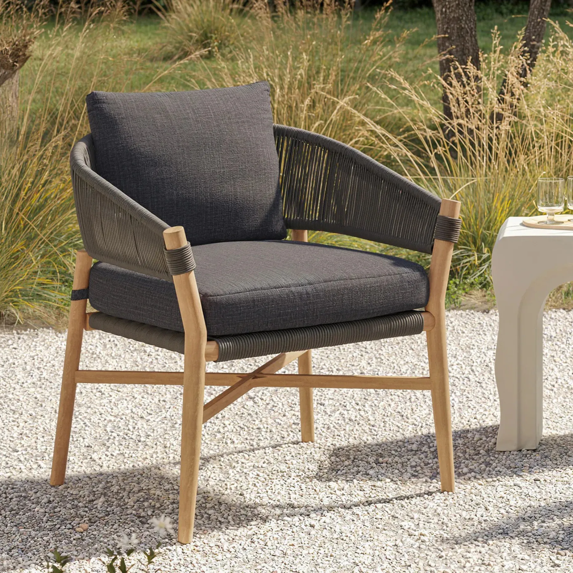 Makali 27" Outdoor Lounge Chair - Slate Gray