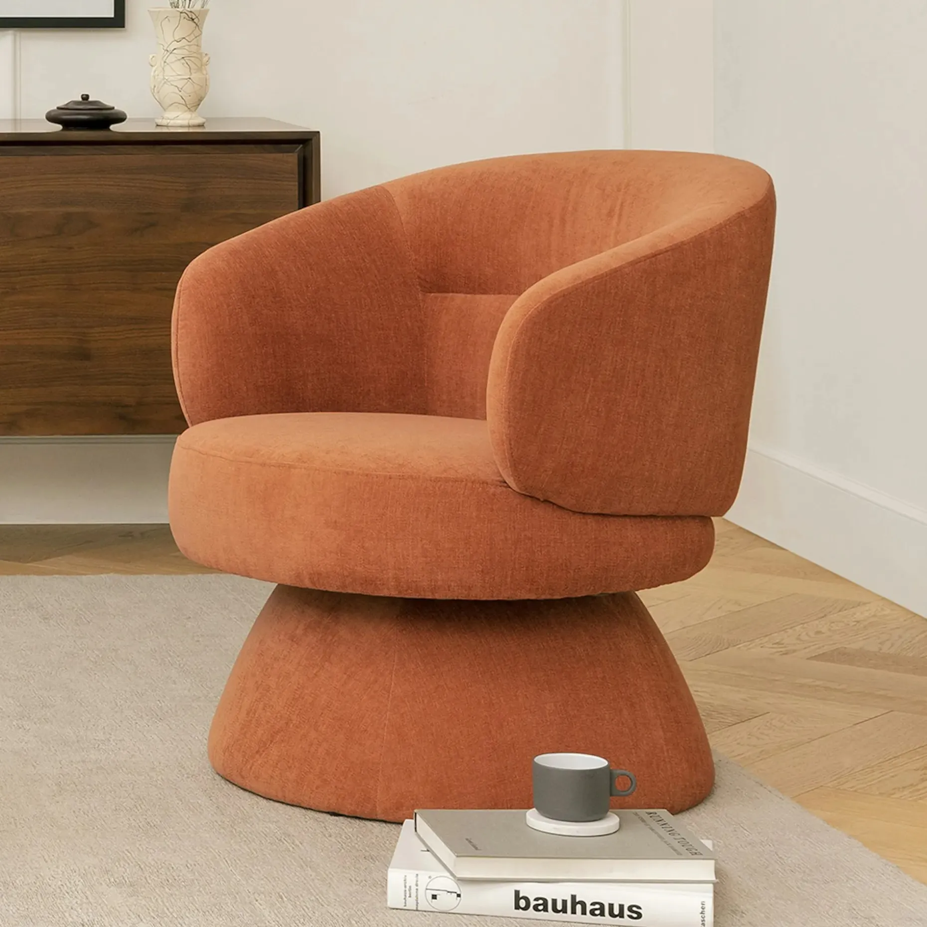 Makeva 31" Swivel Lounge Chair - Anise Brown