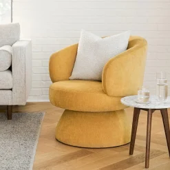 Makeva 31" Swivel Lounge Chair - Marigold Yellow
