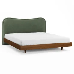 Makoa King Velvet Headboard - Plush Pacific Green