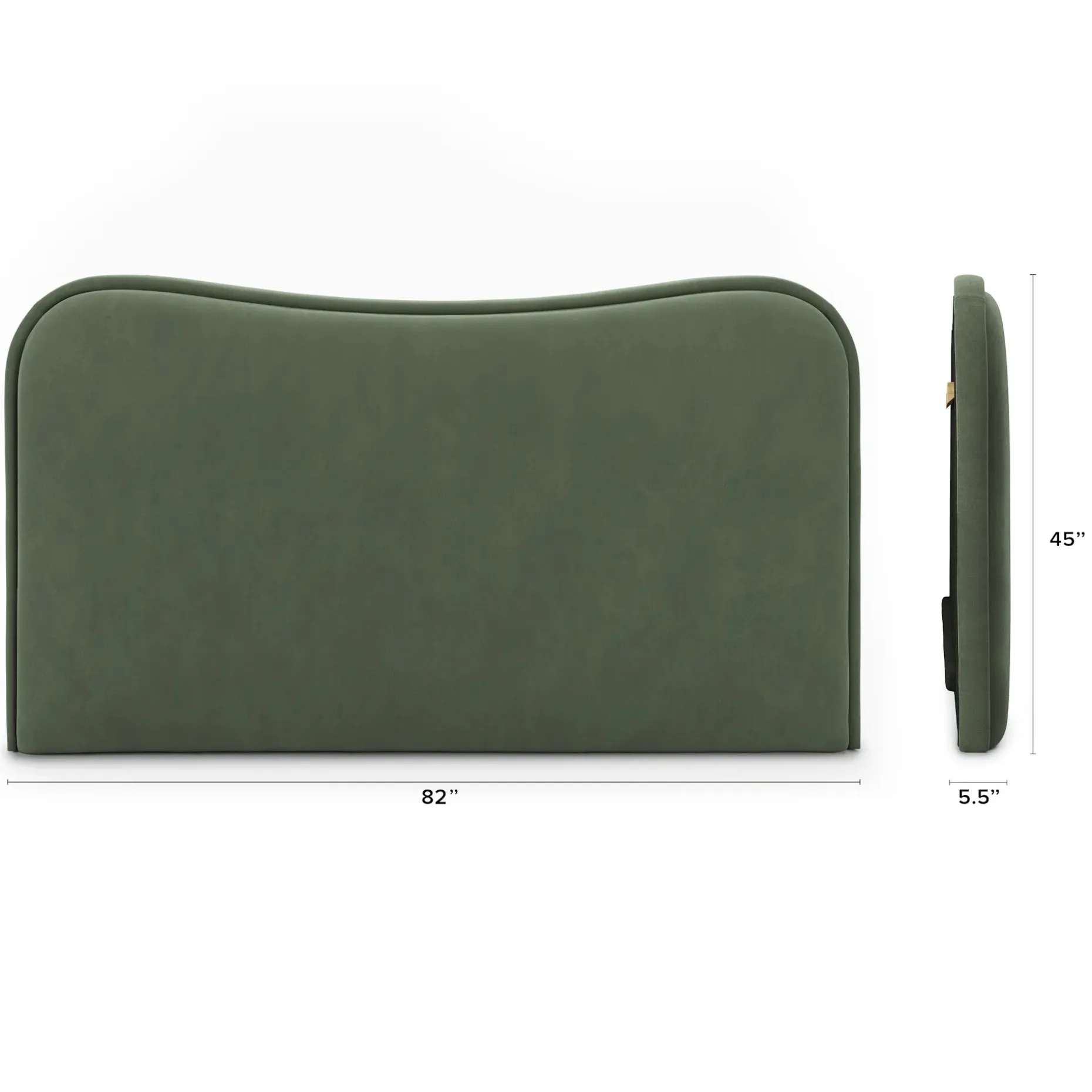 Makoa King Velvet Headboard - Plush Pacific Green