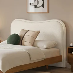 Makoa Queen Headboard - Ivory Wool Bouclé