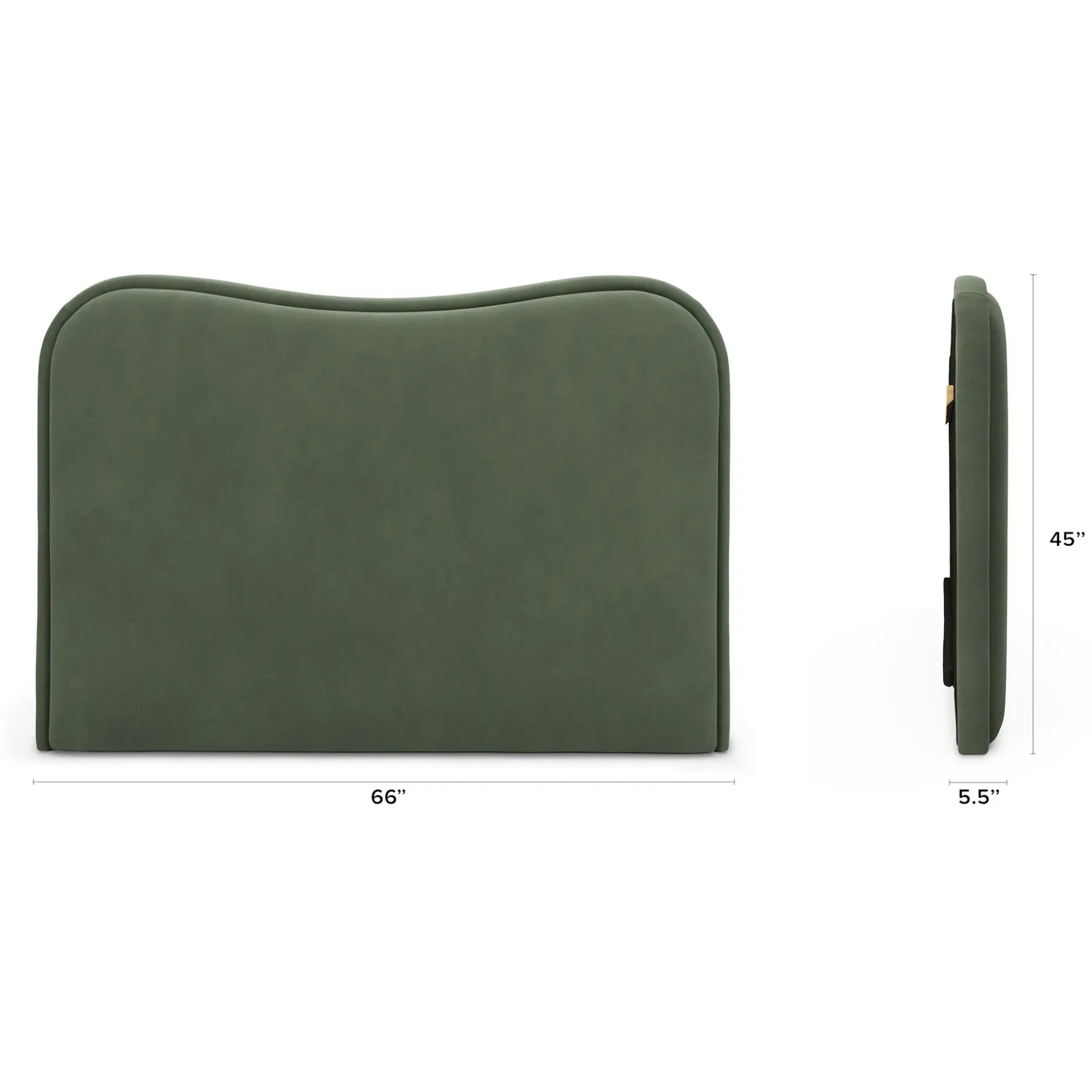 Makoa Queen Velvet Headboard - Plush Pacific Green