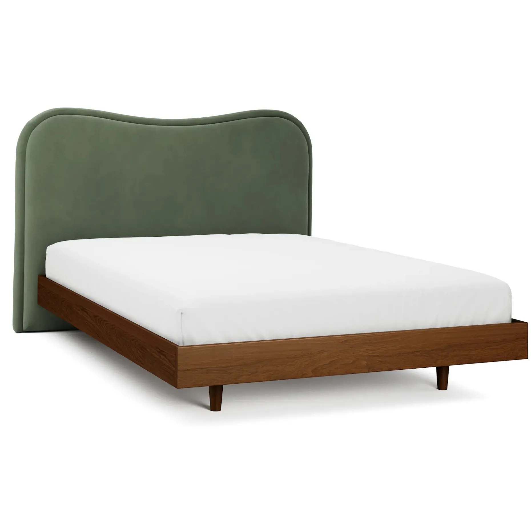 Makoa Queen Velvet Headboard - Plush Pacific Green