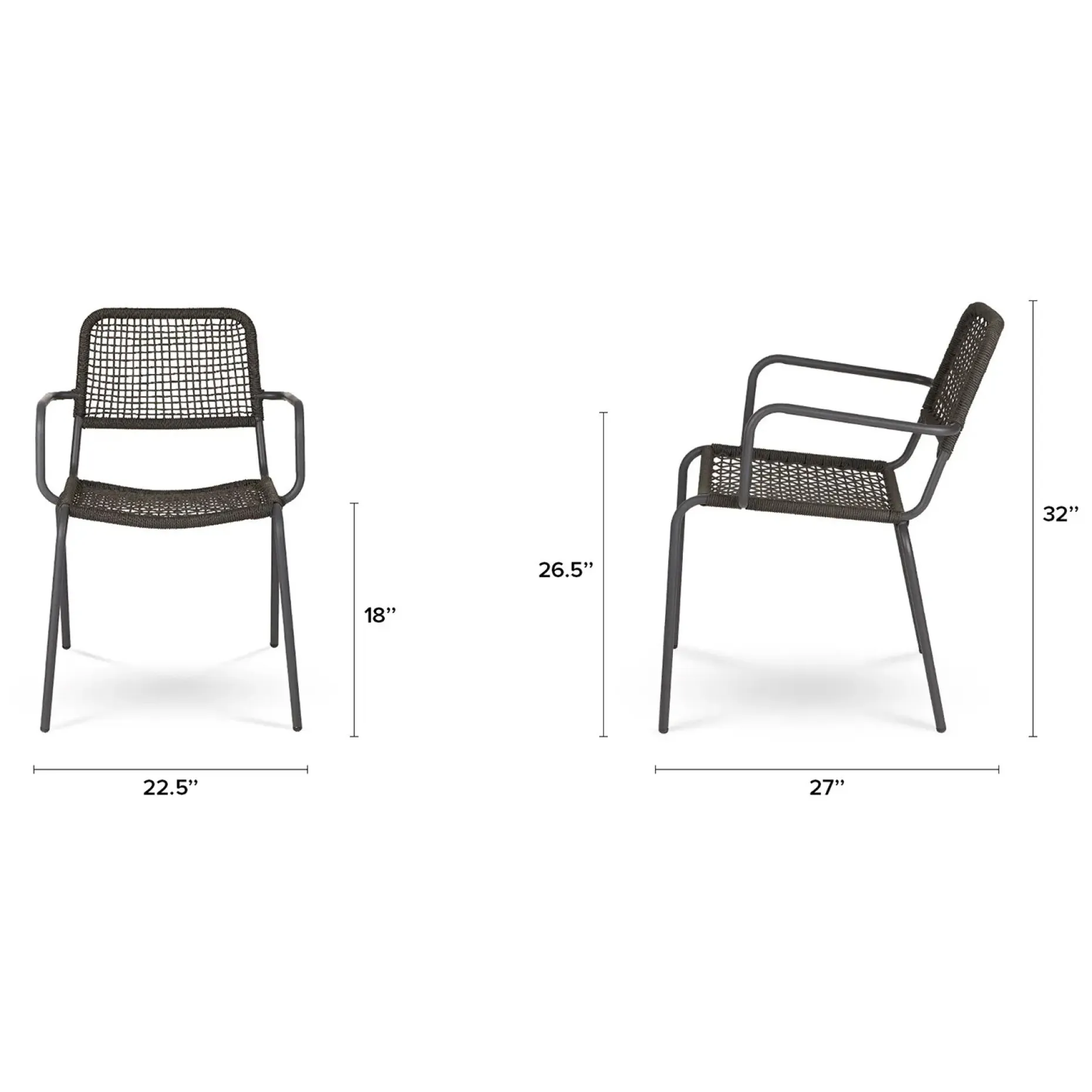 Manna Outdoor Dining Chair - Thunder Black